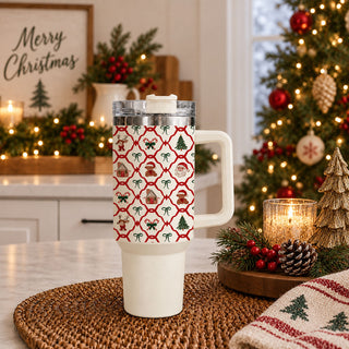 traditional country Christmas tumbler
festive farmhouse holiday cup
cozy winter cottage tumbler
Christmas farmhouse beverage cup
holiday tumbler for cottage decor lover
vintage country Christmas drink cup
red green farmhouse Christmas cup
Christmas tumbler with classic holiday symbols
festive holiday symbols drinkware
traditional Christmas symbols tumbler
Santa tree candy cane holiday pattern
Christmas cup with multiple festive motifs
holiday tumbler with seasonal icons
winter festive icon drink cup
