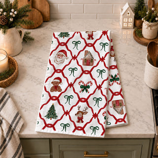 Christmas tree kitchen theme accessories
Classic retro Christmas kitchen accessories
Christmas tree themed kitchen towel
Tree themed holiday kitchen decor
Traditional Christmas kitchen gift
traditional christmas kitchen towel with festive holiday pattern decor
farmhouse christmas dish towel with santa and gingerbread design
cozy holiday kitchen towel red green festive christmas decor