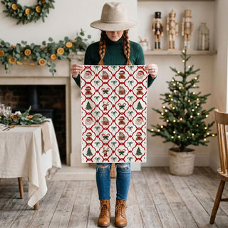 Traditional holiday kitchen decoration
Classic Christmas kitchen collection
Heritage holiday kitchen accessories
Traditional Christmas kitchen towel
Holiday variety kitchen towel design
traditional christmas kitchen towel with santa gingerbread and bows pattern
cozy farmhouse christmas kitchen towel with festive holiday icons
holiday kitchen towel with candy canes gingerbread house and reindeer