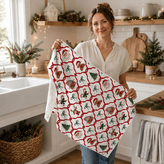 gingerbread and santa claus holiday kitchen towel
christmas tea towel with reindeer, santa, and candy canes
Retro holiday kitchen decoration
Vintage inspired Christmas kitchen decor
Holiday themed kitchen essentials
Christmas kitchen theme collection
warm cozy christmas dish towel traditional home decor
holiday kitchen towel rustic farmhouse christmas aesthetic