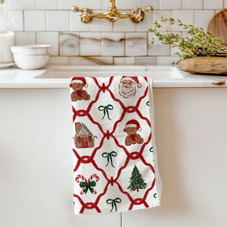 traditional christmas kitchen towel festive holiday dish towel
classic christmas dish towel santa gingerbread holiday decor
holiday kitchen towel with santa reindeer candy cane pattern
festive christmas dish towel traditional holiday kitchen decor
christmas kitchen towel with gingerbread house and bows