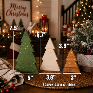 Wooden holiday decoration gift for mom
Christmas tree figurine set gift for grandma
Holiday housewarming gift with wooden Christmas trees
Christmas gift for a farmhouse décor lover
Wooden Christmas decorations for a teacher gift
Small holiday décor gift for a neighbor
Christmas gift for a friend who loves seasonal decorating
Boxwood Christmas tree decorations for a new homeowner gift
Festive wooden tree set for a Secret Santa gift
Christmas hostess gift for a holiday party
Wooden Christmas trees for a holid