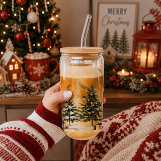 Christmas gifts for coffee lovers glass tumbler 17oz - Winter tree holiday drinkware bamboo lid glass straw
Holiday coffee gifts glass cup 17oz - Christmas tree winter wonderland kitchen accessories bamboo lid straw
Christmas kitchen gifts glass cup 17oz - Winter wonderland tumbler bamboo lid glass straw - Holiday tree design