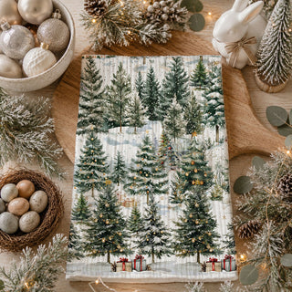flour sack christmas towel snowy pine trees design
christmas tea towel winter forest scene decor
holiday dish towel christmas tree landscape print
decorative kitchen towel winter trees snowy design
soft cotton christmas towel evergreen forest pattern
kitchen towel styled cozy home winter forest aesthetic
flat lay christmas kitchen towel snowy trees decor