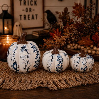 Blue & White Pumpkin