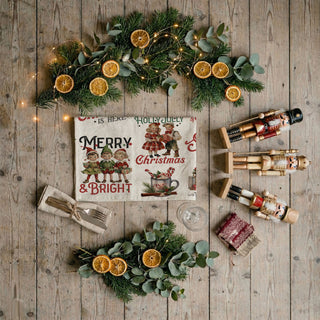 classic christmas kitchen towel heritage style holiday decor
nostalgic retro santa towel vintage christmas collectible look
old fashioned holiday kitchen towel traditional christmas decor piece