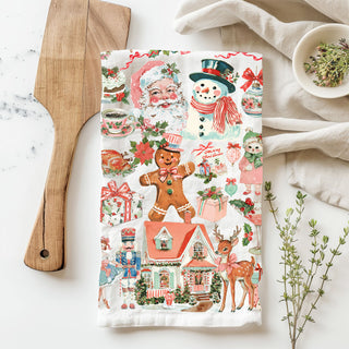 pink santa kitchen towel gift idea for mom christmas
cute pink christmas decor gift kitchen towel aesthetic
pink vintage christmas towel gift for sister friend
girly holiday kitchen towel pink christmas gift idea
pink christmas gift basket idea kitchen towel included
