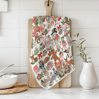 soft neutral pink christmas kitchen styling towel
pink and blush christmas decor kitchen towel aesthetic
romantic christmas decor pink vintage santa towel
whimsical pink christmas kitchen towel retro design