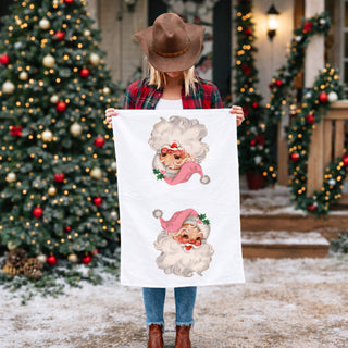 soft cotton vintage santa towel for christmas baking and decor
chic retro christmas towel santa design for modern farmhouse kitchen
giftable vintage santa tea towel for women who love christmas decor
classic santa face kitchen towel for traditional holiday decorating