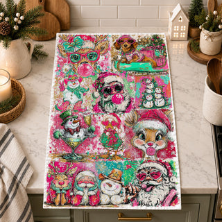 christmas kitchen towel for messy holiday cooking days
fun holiday towel for baking cookies christmas kitchen
kitchen towel for holiday cleanup and festive decor
decorative towel for christmas baking and hosting
sketch style christmas towel whimsical festive artwork
illustrated christmas kitchen decor towel unique art design
creative christmas dish towel bold graphic holiday print
winter holiday kitchen towel colorful christmas decor