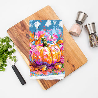 bold pumpkin kitchen decoration towel for modern fall home
colorful farmhouse fall towel for vibrant autumn décor
unique pumpkin print dish towel for colorful coffee bar
bright fall home décor accent with painted pumpkin towel