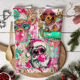 unique christmas kitchen towel for festive hosting and entertaining
cute and quirky christmas towel for modern holiday kitchen decor
colorful whimsical christmas kitchen towel gift for mom or friend