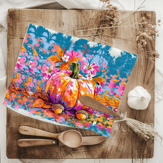 colorful autumn pumpkin artwork towel for seasonal kitchen décor
bright fall harvest pumpkin kitchen accent towel
vibrant abstract pumpkin tea towel for modern fall decorating
multicolor pumpkin art kitchen towel for creative home décor
bold painted pumpkin towel for thanksgiving kitchen décor