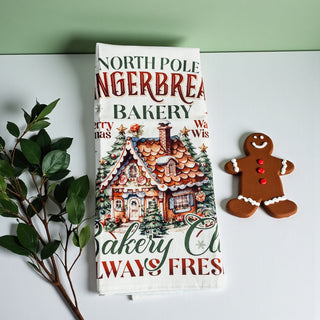 Holiday kitchen accessories gingerbread house
Christmas baking towel gingerbread design
Gingerbread Christmas kitchen decor towel