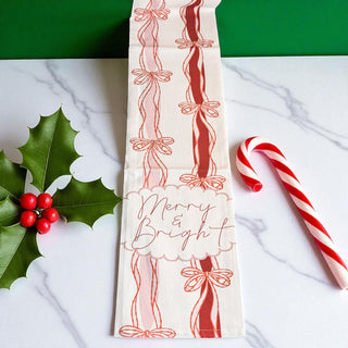 Luxury Christmas kitchen towel bow
Sophisticated Christmas kitchen accessories
Elevated holiday kitchen towel design