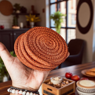 Seasonal braided rope coasters fall colors home decor gift bundle
Natural braided rope coasters fall autumn neutral gift packaging