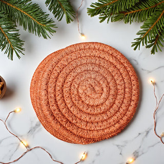 Woven natural fiber coasters fall gift set neutral tones
Rustic braided rope coasters fall colors farmhouse gift set