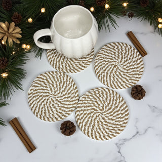 Modern braided rope coasters fall colors gift set neutral
Contemporary braided coasters autumn gift bundle neutral decor