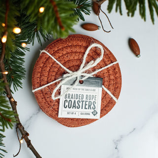 Rope coasters braided design neutral home accessories gift
Braided cord coasters fall colors home decor gift bundle
ready to gift coasters with decorative tag for Christmas