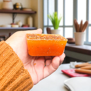 orange clove home fragrance in neutral fall decor
XL orange wax melt held in woman's hand
oversized orange clove wax melt cube
large orange spice wax melt held in hand
orange soy wax melt with clove topping
orange wax melt with ground spice topping
artisan orange wax melt with clove spices
orange clove wax melt close up
orange fall wax melt close up
orange clove wax melts displayed on wooden board
packaged Orange Clove XL wax melts
Gia Roma Orange Clove wax melts
Gia Roma XL Orange Clove soy wax melts