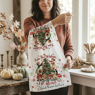 Funny Christmas kitchen towels sayings
Humorous Christmas kitchen towel quotes
Funny holiday kitchen towel design
Christmas kitchen towel with humor