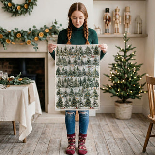 winter wonderland kitchen decor towel christmas trees
seasonal winter kitchen towel festive forest design
cold weather cozy kitchen decor towel christmas
winter cabin decor kitchen towel evergreen trees
holiday winter home styling kitchen 
decorative but functional christmas kitchen towel trees
kitchen towel for cooking and baking winter theme