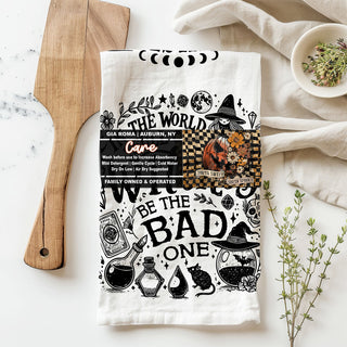witchcraft themed halloween tea towel for snarky home décor
humorous witch towel be the bad one modern halloween décor
bitchcraft funny witch gift towel for sarcastic friend