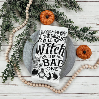 unique witchy halloween gift for sarcastic mom
cute but savage witch quote towel for fall kitchen
funny witch home décor for coven wine night
playful witchcraft towel for cauldron and cocktails station