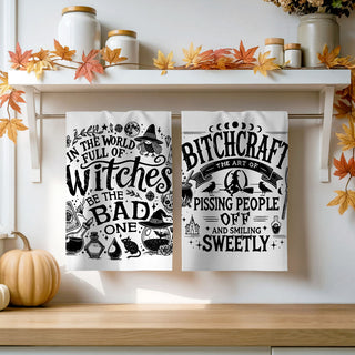 funny witch gift towel for pumpkin carving party
snarky witch dish towel for boo crew get-togethers
witch themed novelty towel for halloween gift exchange