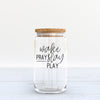 Glass Coffee Mugs with Lid and Modern Quotes, Wake Pray and Slay quotes