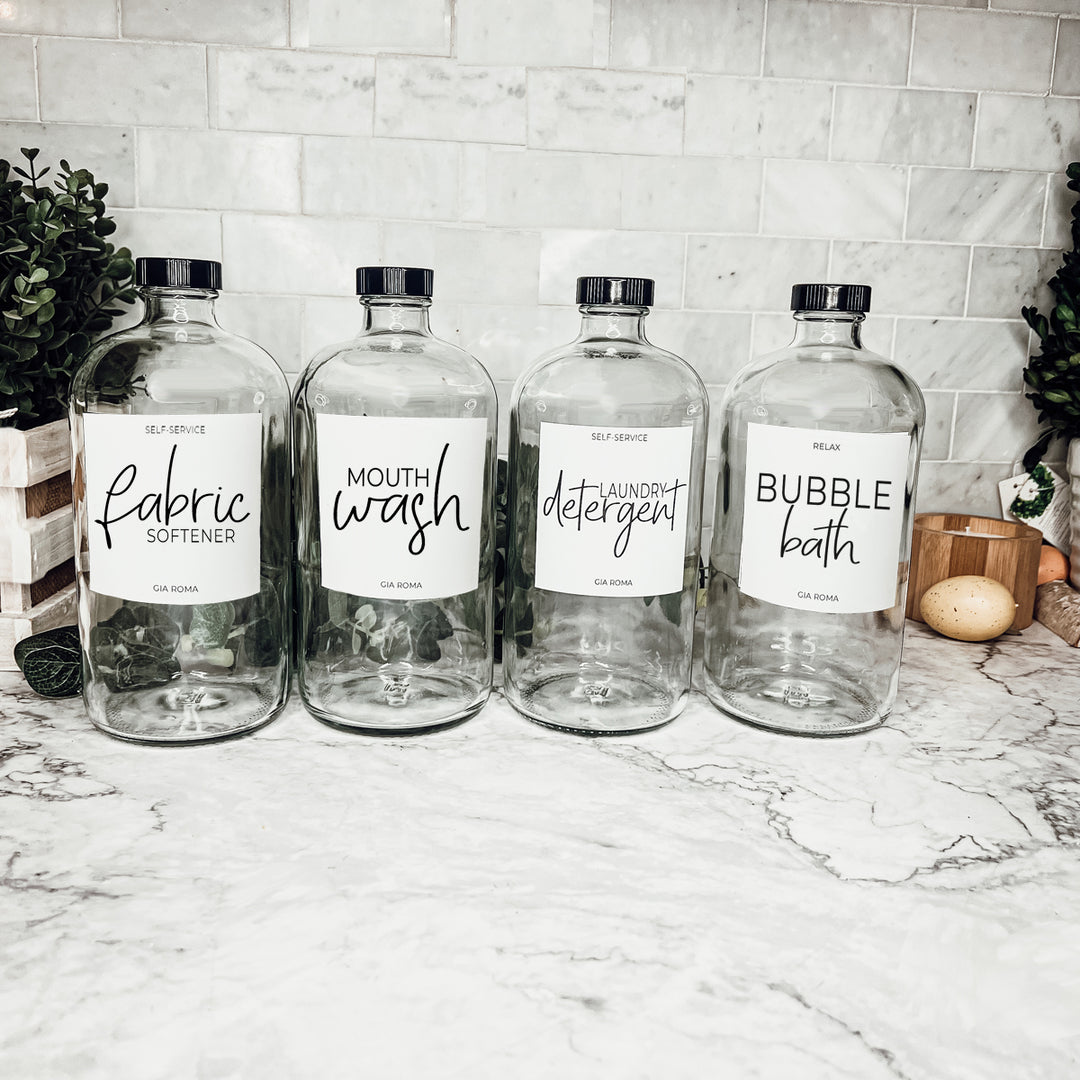 Farmhouse Reusable Countertop Soap Dispensers with Pumps and Twist Tops