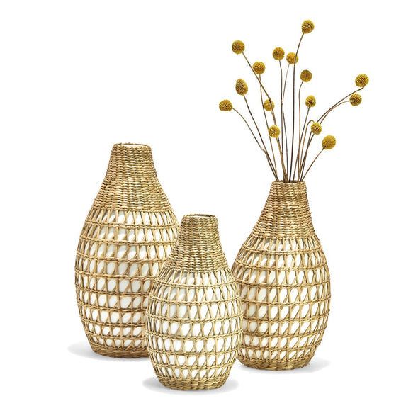 Woven Vases, Neutral Vase Sets, Bambo Vases 