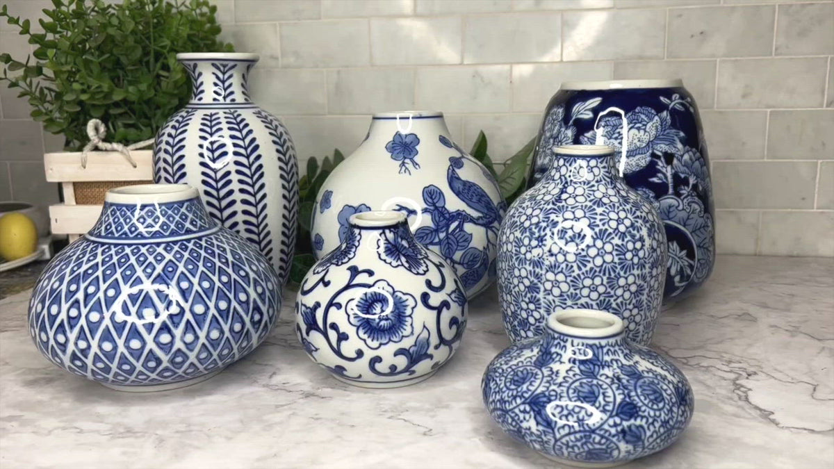Hand Painted Chinoiserie Vases for Home