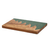 Wooden Serving Board With Christmas Tree Design, Wood and Green Marble Serving Board