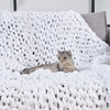 White Chenille Chunky Knit Blanket, USA made