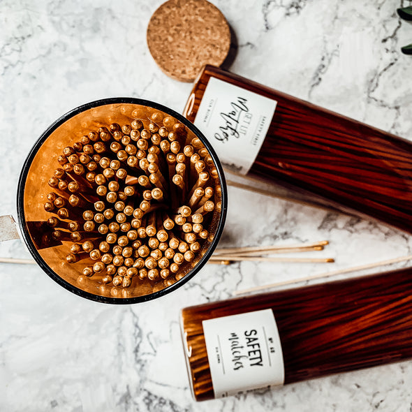 Matches in Glass Jar with Cork Lid, Apothecary Match Sets
