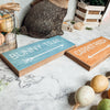 Easter Tiered Tray Styling Signs, Pastel Blue and Orange, Wooden