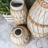 White Ceramic Vases and Beige Decor