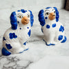 Salt and Pepper Shakers Blue and White Ceramic