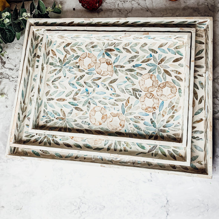 Mother of Pearl Shell Serving Trays, Expensive Trays