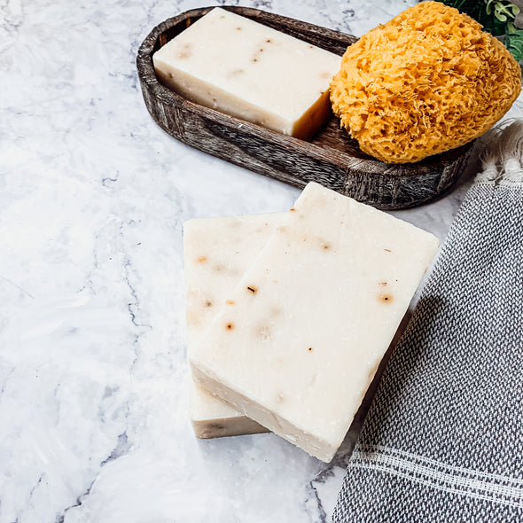 Handmade Body Soap Bar Scrub with Tea Tree Oil and Peppermint Leaves