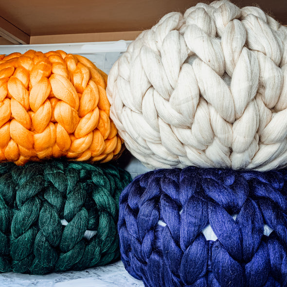 USA made chunky knit pillows