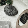 Dark Gray Chunky Knit Pillow Rounds