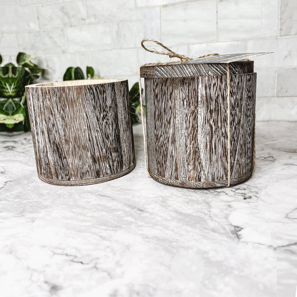 Wooden Canisters with Lids Unique Candle Gifts