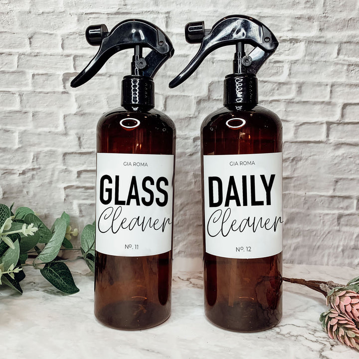 Amber Cleaning Bottles, Reusable