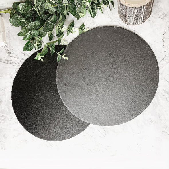 Slate Round Plates and Serving Boards Natural