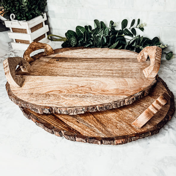 Cottage Chic Serving Trays - Wooden