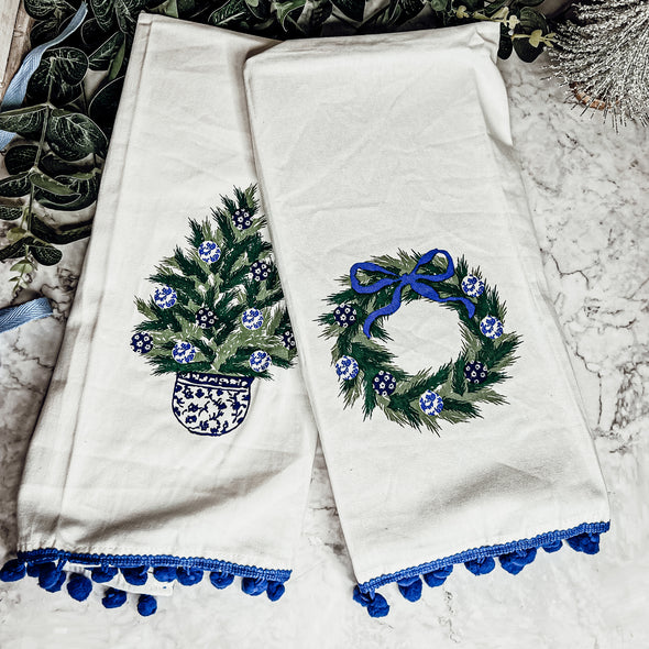 Chinoiserie Christmas Towels