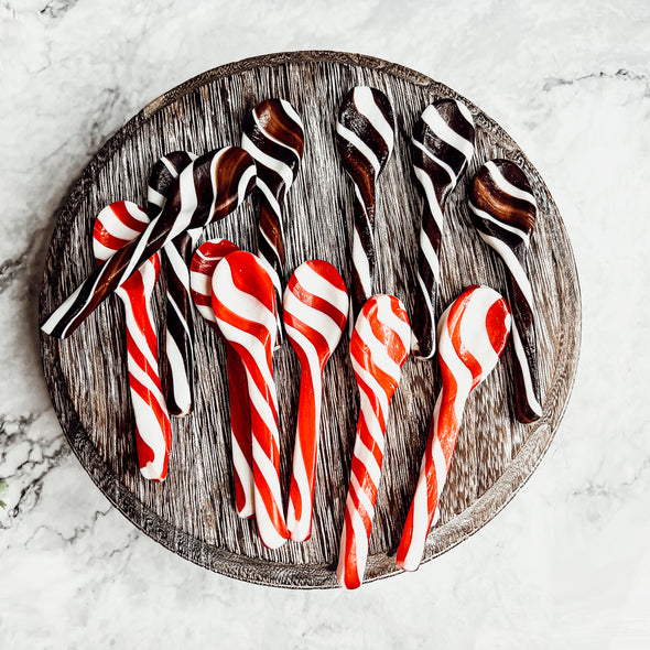 Edible Spoons for Christmas Party, Chocolate Spoons and Candy Cane Spoons