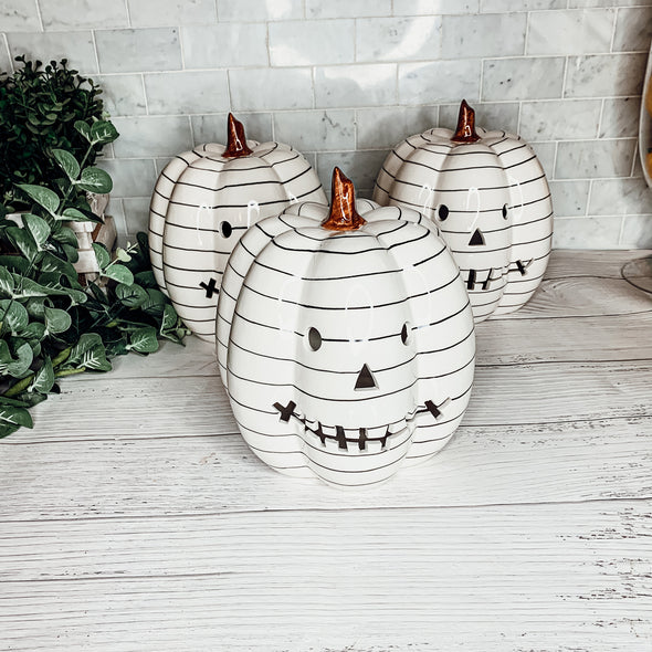 High End Fall and Halloween Home Decorations, LED BW Pumpkins